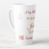 Tasse Latte Conception personnalisée du 9e anniversaire Latte  (Angle gauche)