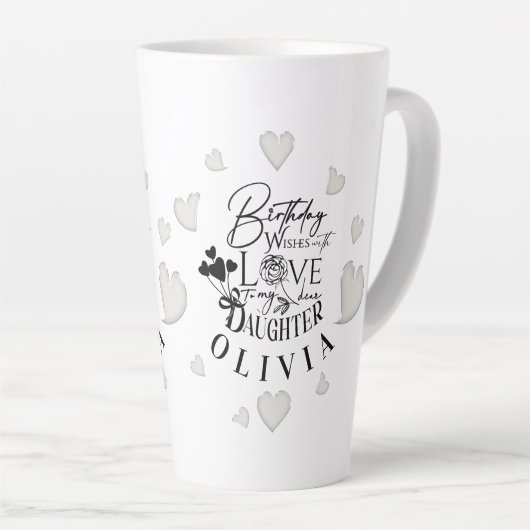 Tasse Latte Conception simple moderne pour l'anniversaire d'un (Angle droit)