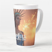 Tasse Latte Conception splendide du 4 juillet - Feux d'artific (Angle droit)
