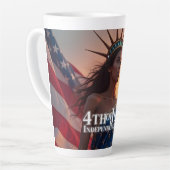Tasse Latte Conception splendide du 4 juillet - Feux d'artific (Angle gauche)