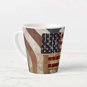 Tasse Latte Conception vintage de la fête d'indépendance du 4