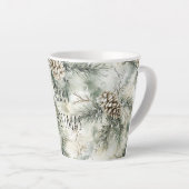 Tasse Latte Cônes de pin verts Noël (Angle droit)