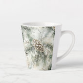 Tasse Latte Cônes de pin verts Noël (Droite)