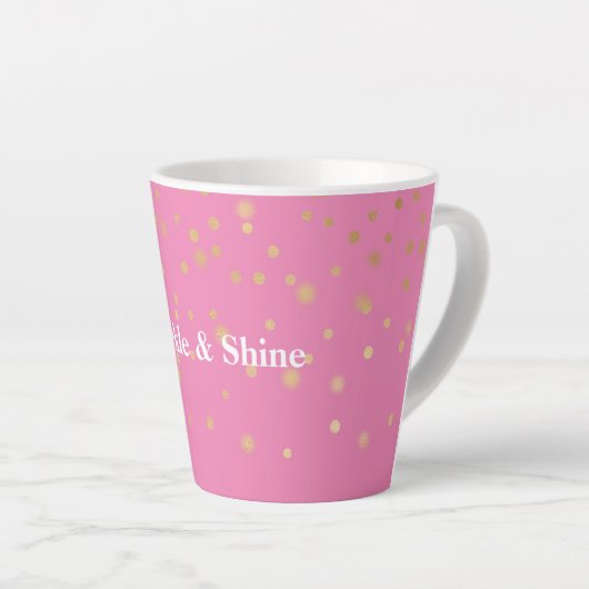 Tasse Latte Confetti en or rose (Angle droit)