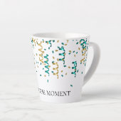 Tasse Latte Confetti en or turquoise (Angle droit)