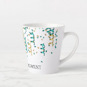 Tasse Latte Confetti en or turquoise (Droite)