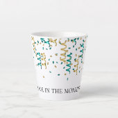 Tasse Latte Confetti en or turquoise (Devant)