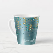 Tasse Latte Confetti en or Turquoise vert (Angle gauche)
