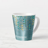 Tasse Latte Confetti en or Turquoise vert (Angle droit)