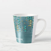 Tasse Latte Confetti en or Turquoise vert (Droite)