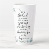 Tasse Latte Confiance dans le Seigneur floral (Devant)