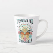 Tasse Latte Confiance en soi | Soleil céleste et papillon (Droite)