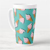 Tasse Latte Congés gaufres crème glacée et motif de yaourt con (Angle gauche)