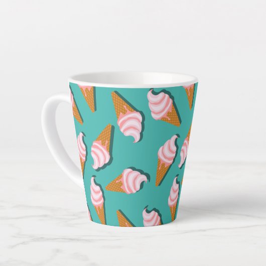 Tasse Latte Congés gaufres crème glacée et motif de yaourt con (Angle gauche)