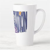 Tasse Latte Connecticut surnom Word Art (Droite)