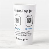 Tasse Latte Conseil virtuel jar q r code argent don PayPal ven (Devant)
