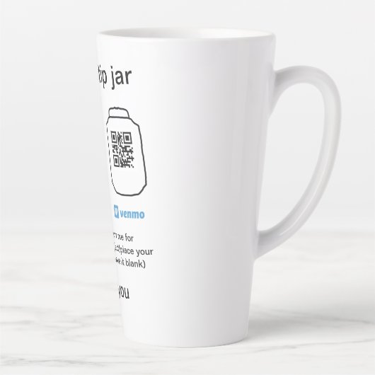 Tasse Latte Conseil virtuel jar q r code argent don PayPal ven (Droite)