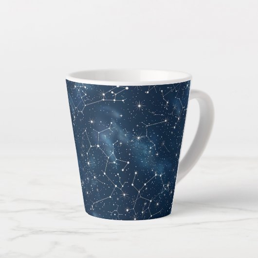 Tasse Latte Constellation céleste - Nuit étoilée (3) (Angle droit)