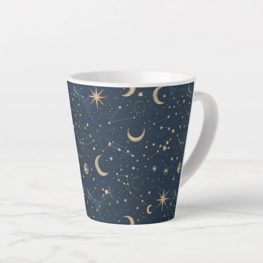 Tasse Latte Constellation céleste - Nuit étoilée (4) (Angle droit)