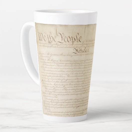 Tasse Latte Constitution des États-Unis, Nous le peuple (Angle gauche)