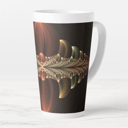 Tasse Latte Construction d'Imaginaires Art Fractal Abstrait br (Angle droit)