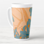 Tasse Latte Contemporary Leaf Design in Peach Label (Angle gauche)