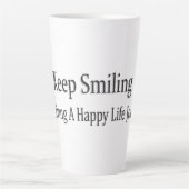 Tasse Latte "Continuez À Sourire" Joli Design. Commandez dès m (Devant)