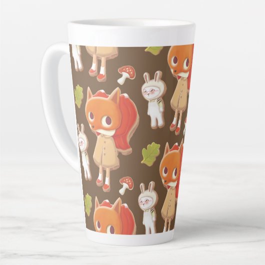 Tasse Latte Cookies décorés par des animaux de bois (Angle gauche)