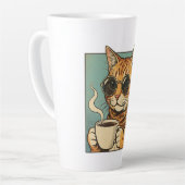 Tasse Latte Cool Cat Coffee Retro Style Design for Cat Lovers (Angle gauche)