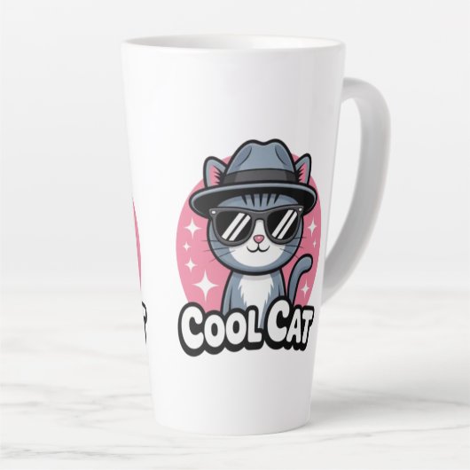 Tasse Latte Cool Cat Vibes (Angle droit)