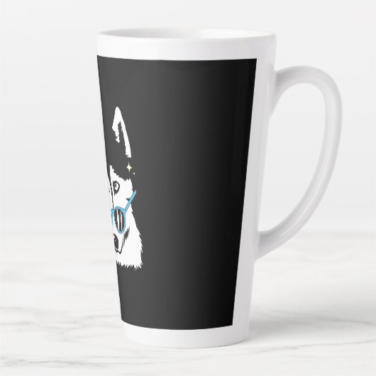 Tasse Latte Cool Comme Chien Husky (Droite)