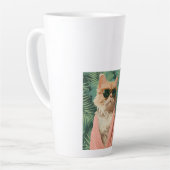 Tasse Latte Cool Ginger Chat Vacances Vibes Esthétique (Angle gauche)