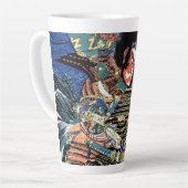 Tasse Latte Cool japonais ukiyo-e guerrier légendaire samurai (Angle gauche)