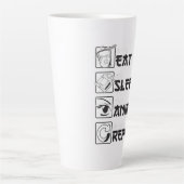 Tasse Latte Cool Manger Sleep ANIME Répéter Funny Icône Japona (Devant)