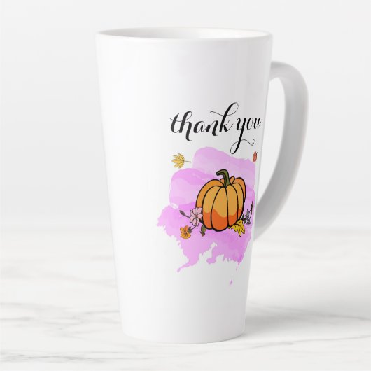 Tasse Latte cool mignon jaune citrouille moderne amoureux de l (Angle droit)