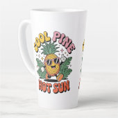 Tasse Latte Cool Pine Hot Sun Retro Pineapple Summer Vibes (Angle gauche)