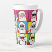 Tasse Latte Cool Santa Claus Pop Art with Sunglasse (Angle droit)