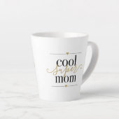 Tasse Latte Cool Super Maman Moderne Élégant Noir Et Or Latte (Angle droit)