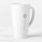 Tasse Latte Copyright Moderne Blanc Typographique (Angle droit)