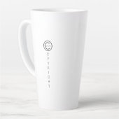 Tasse Latte Copyright Moderne Blanc Typographique (Angle gauche)