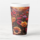 Tasse Latte Coquelicots Colorés (Devant)