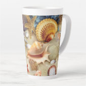 Tasse Latte Coques de mer sur la plage (Angle droit)