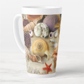 Tasse Latte Coques de mer sur la plage (Angle gauche)