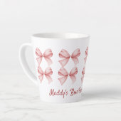 Tasse Latte Coquette personnalisée "Bow"dacious Pink Bow (Angle gauche)