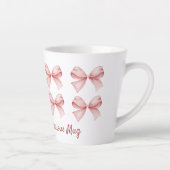 Tasse Latte Coquette personnalisée "Bow"dacious Pink Bow (Droite)