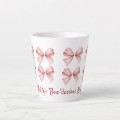 Tasse Latte Coquette personnalisée "Bow"dacious Pink Bow (Devant)