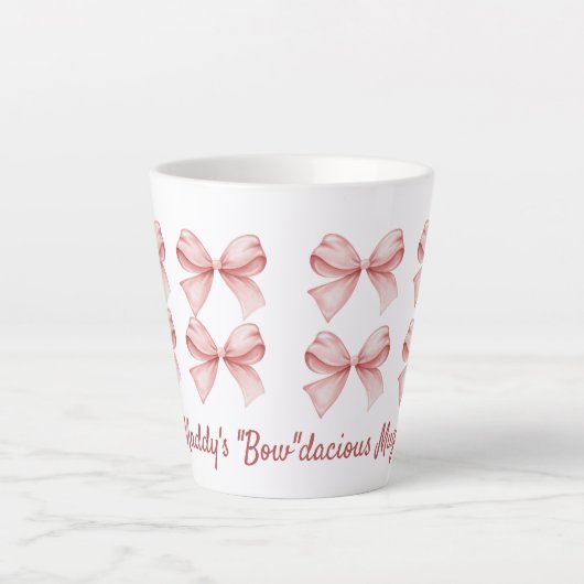 Tasse Latte Coquette personnalisée "Bow"dacious Pink Bow (Devant)
