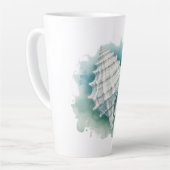 Tasse Latte Coquillage côtier/nautique (Angle gauche)