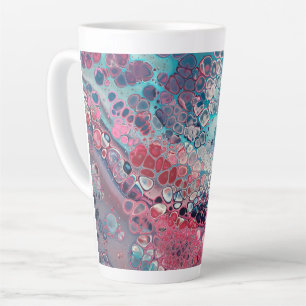 Tasse Latte Corail et Aqua Acrylique pour coloré Abstrait