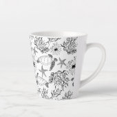 Tasse Latte Corail plante, tortue marine (Droite)